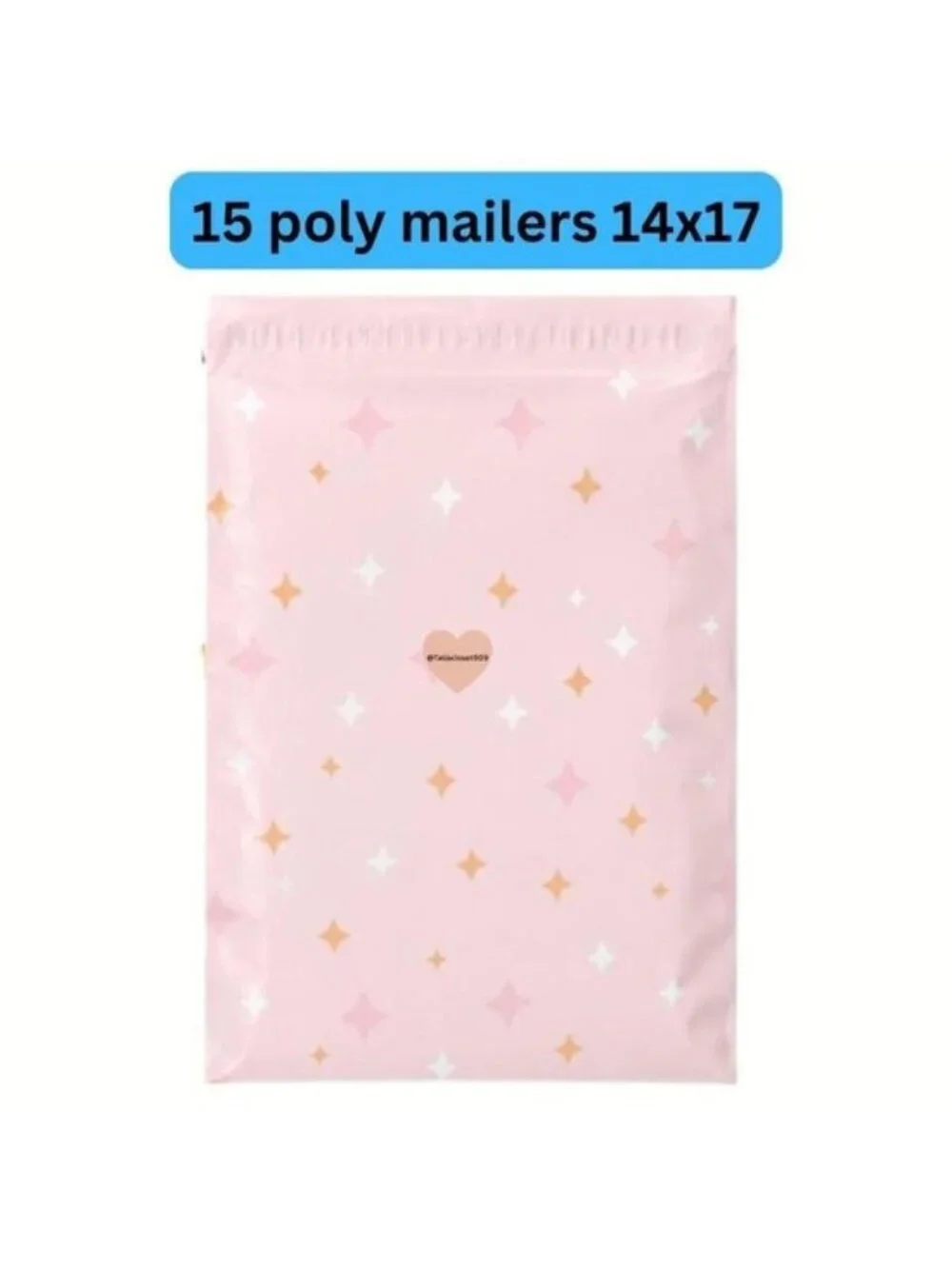 Pink Star Poly Mailers 14x17